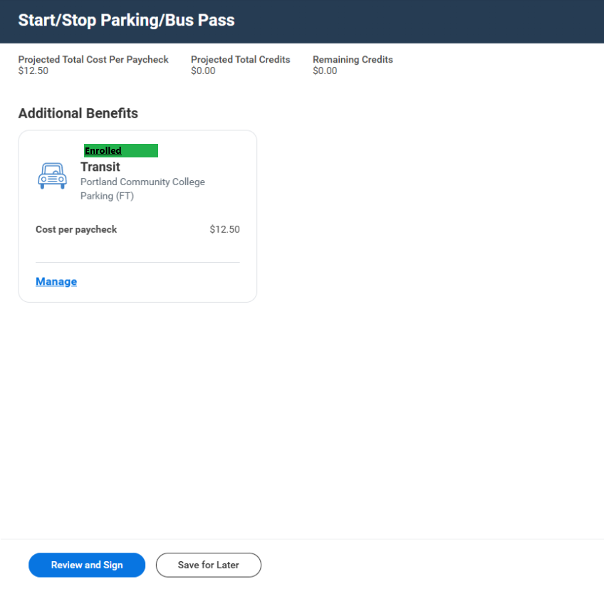 Workday screen showing Review and Sign option