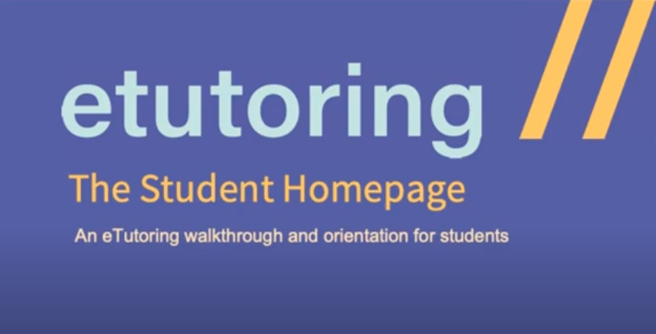 eTutoring student homepage walkthrough