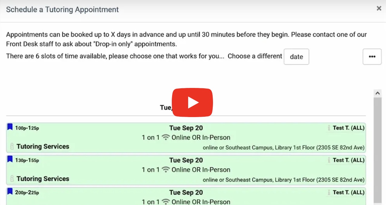 Tutortrac appointment video