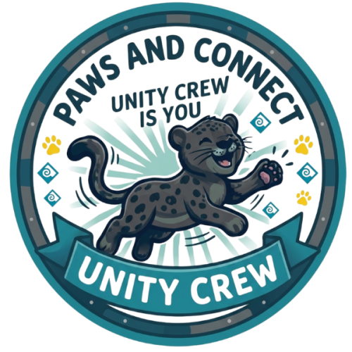 Paws and Connect Unity Crew icon with a panther