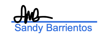 Signed: Sandy Barrientos
