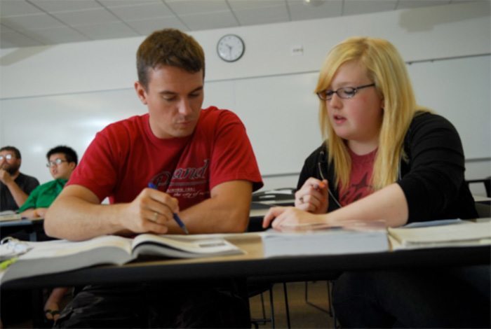 Photo of students - the students and background are out of focus