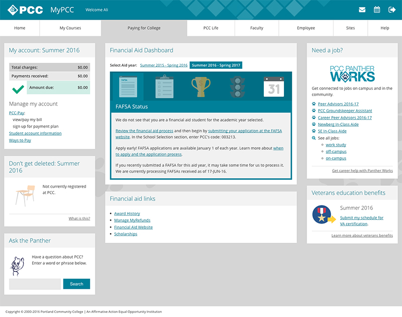 3-column layout with a wider middle column