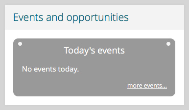 Calendar displaying 'no events today'