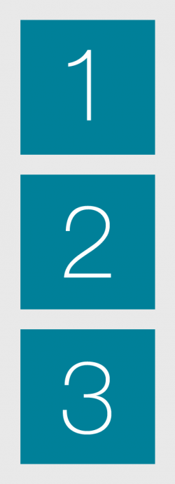 3 columns aligned vertically