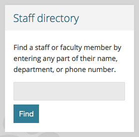 Staff directory search with stacked form elements