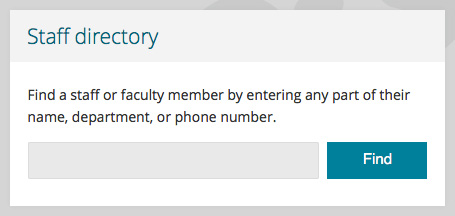 Staff Directory search