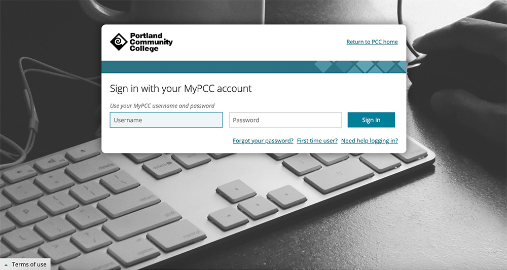CAS login screenshot