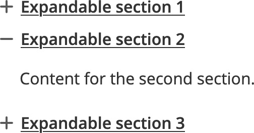 Expandable section example