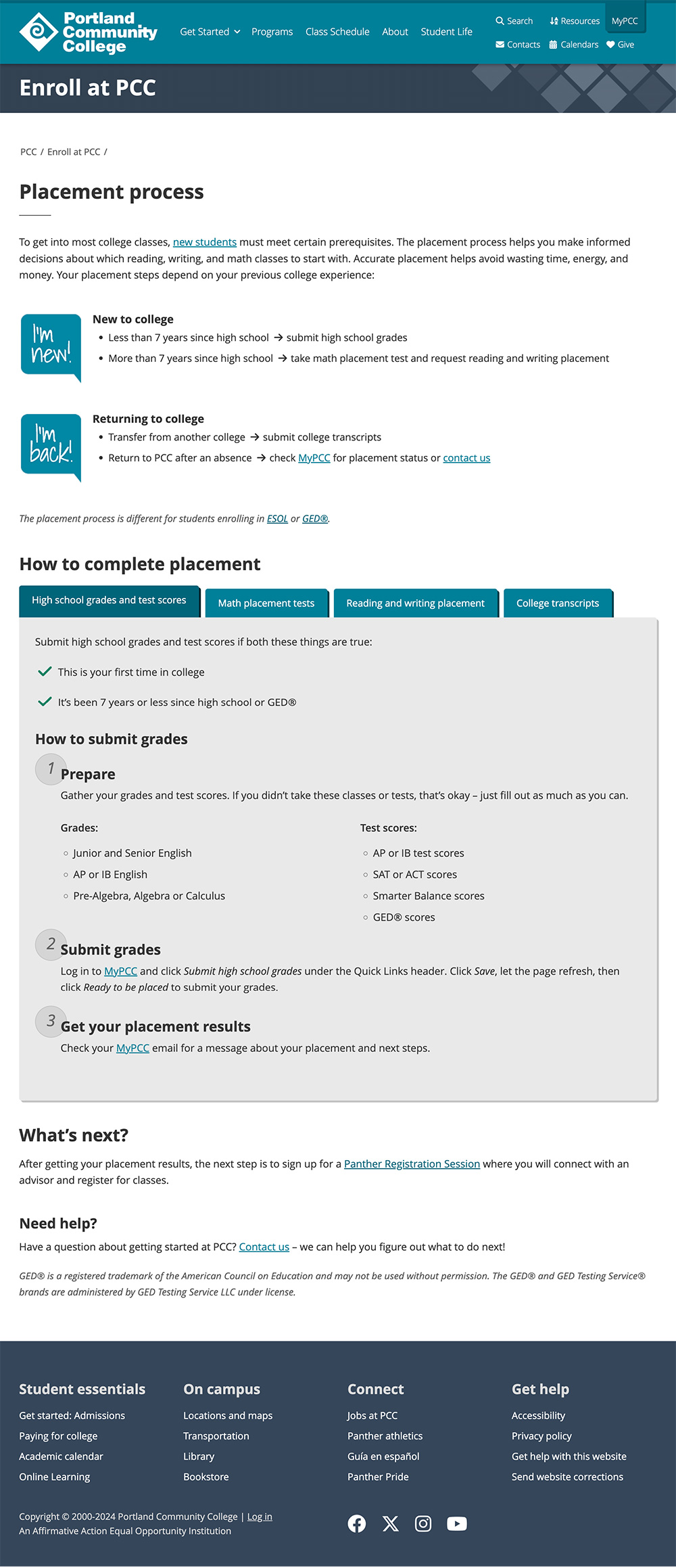 Content page with no sidebar