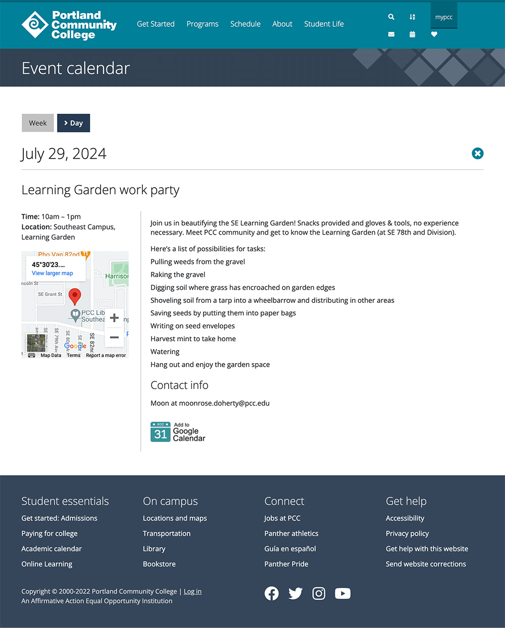 LiveWhale event view screenshot