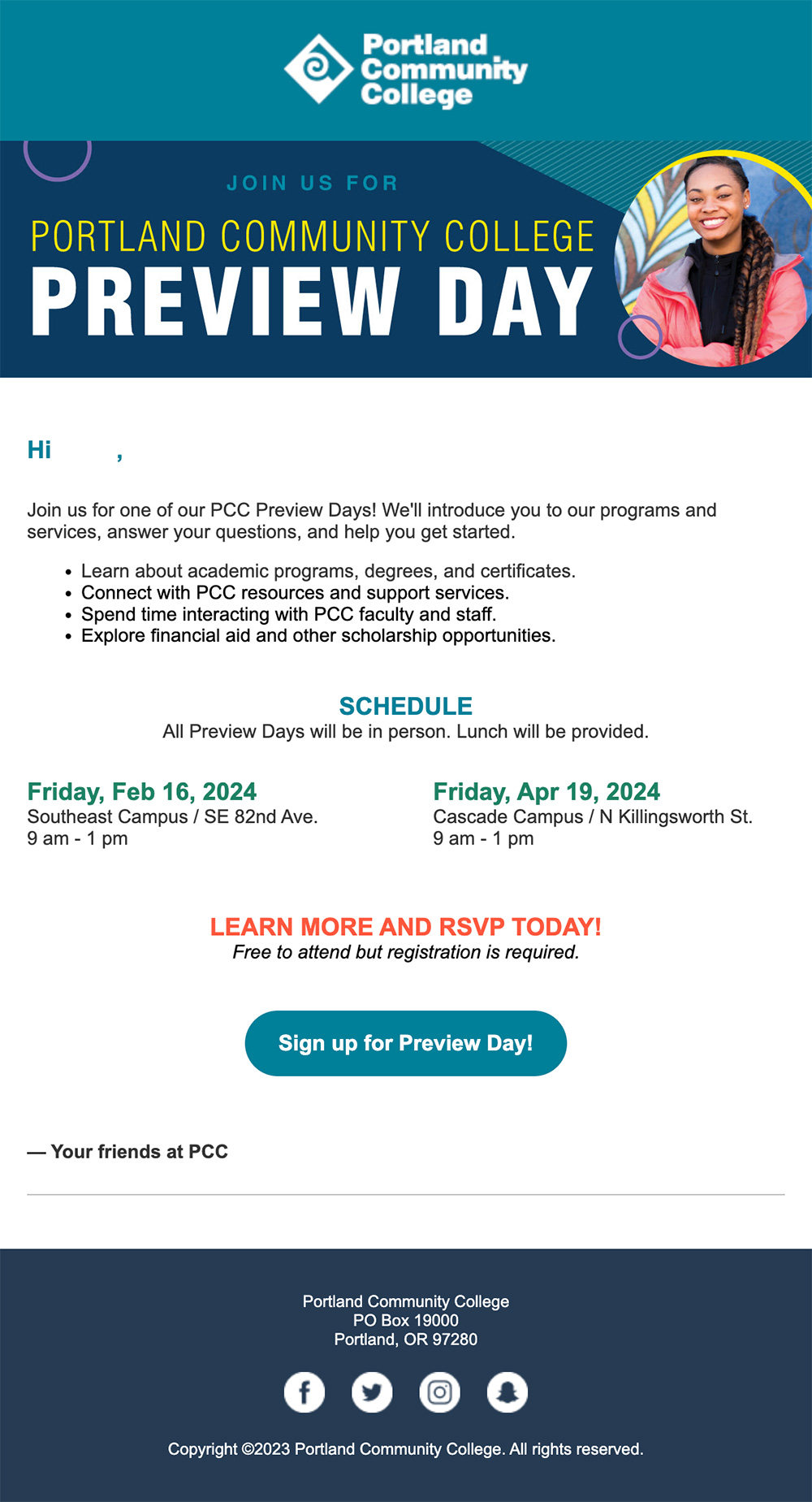 Slate basic email screenshot