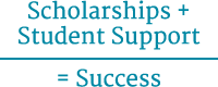 Scholarships plus student support equals success