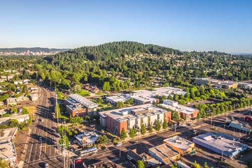 aerial view of campus