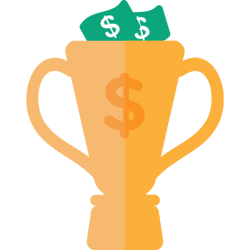 trophy with money