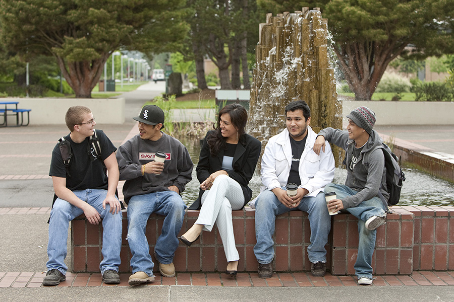 students at rock creek fountain