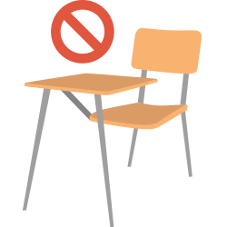 chair icon with deleted symbol