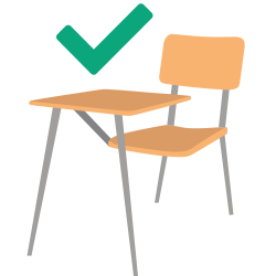 chair icon with green check