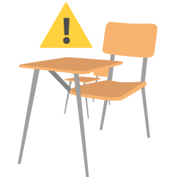 chair icon with caution symbol
