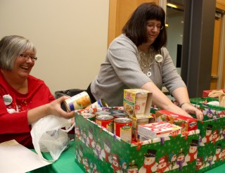 Rock Creek staff collect cans for the Rock Creek Winterfest in 2008.