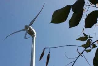 PCC's new win turbine to help renewable energy option students practice on their skills.