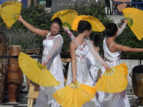 The Wisdom Arts Academy's Fan Dancers perform at the 2011 Cascade Campus National Night Out celebration.