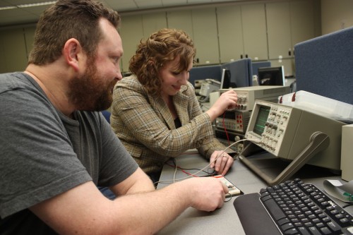 Ben Gold and Tiffanie Marti excelled in Donna Drayer's MT 180 class that helped them through the job interview process with Intel.