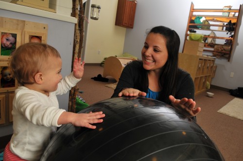 Christina Unga's commitment to environmentally conscious living is apparent at every turn. Toys are made from wood, soft fabric or natural resources. Cribs, bouncy seats and other contraptions that bind babies won’t be found. 