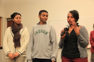 Africa House Youth Council discusses the importance of their program at the Youth Action Grants Ceremony on Wednesday, March 20.