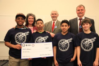 Youth from the Deaf Blast and Ride project accept their check at the Youth Action Grants Ceremony on Wednesday, March 20.