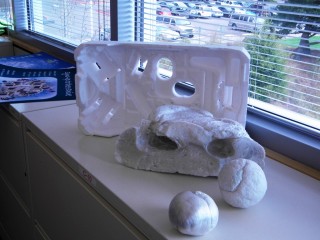 Styrofoam that has been densified.