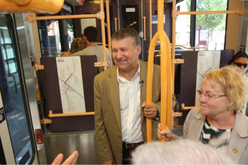 Jeremy took the Max train from Hillsboro Center to Willow Creek. The train carves through the heart of Washington County.