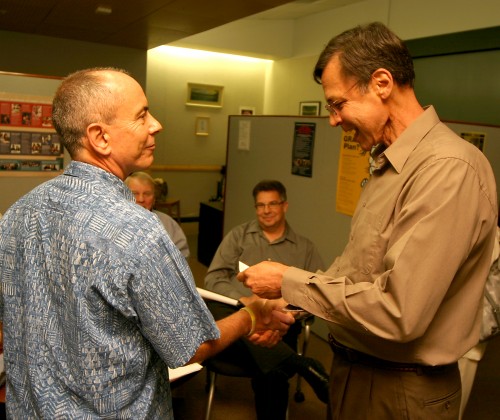 Steve Gordon (left) with Bert Logan, director of Financial Aid and Veteran Services. Gordon will serve as PCC’s Vet Success On Campus representative to assist veterans with questions they might have about benefits, enrollment, the VA Medical Center, VA guaranteed home loans, compensation and pension. 