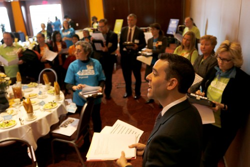 Rob Wagner, PCC’s government relations manager, guided the teams of students and staff through the state Capitol Building to meet up with their own representatives and senators.