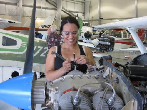 Long finished the aviation maintenance core courses in July and will work on her elective courses between now and her degree completion date in December.