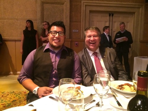 Angel Camacho with PCC President Jeremy Brown.