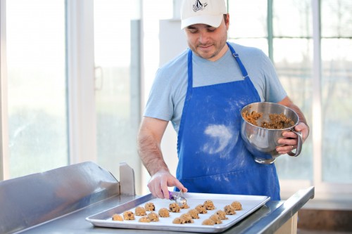 Fegles loved making homemade cookies, full of flour and butter, so he didn’t want his recipe to compromise on taste. Since he could no longer use wheat flour, he created a new recipe using oats and almonds.