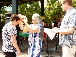 Sylvania President Lisa Avery, just a few days on the job, was welcomed to campus with a lei made of fresh plumeria flowers shipped from Hawai’i just that morning.