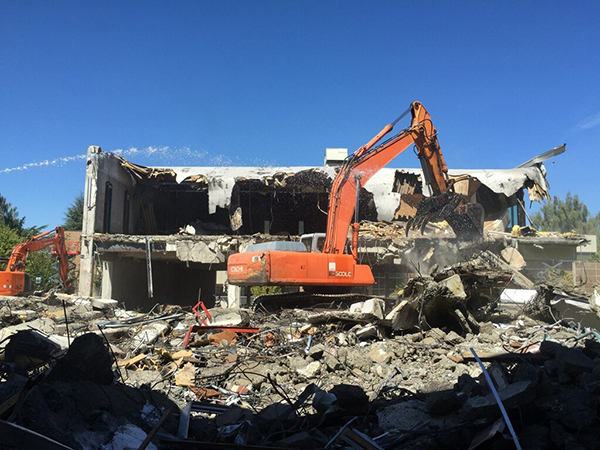The demolition of Cascade's old Student Center will make way for a new plaza and remodel of the Library.