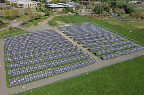 Rock Creek Campus' solar array generates 60 percent of the power used at Building 9.