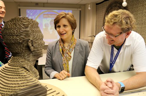 Meyer gives Oregon Congresswoman Suzanne Bonamici a tour of the Sylvania Campus Makerspace Lab back in 2015.