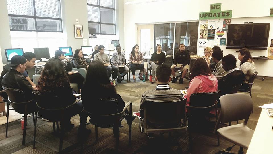 Students at the PCC Rock Creek Multicultural Center debrief the election.