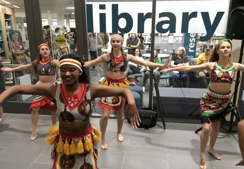 Jefferson High School dancers entertain the crowd at the Cascade community open house.