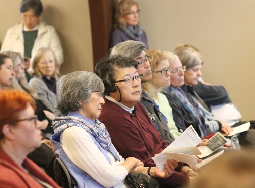 The Southeast Campus's Community Hall was standing-room only for the event.