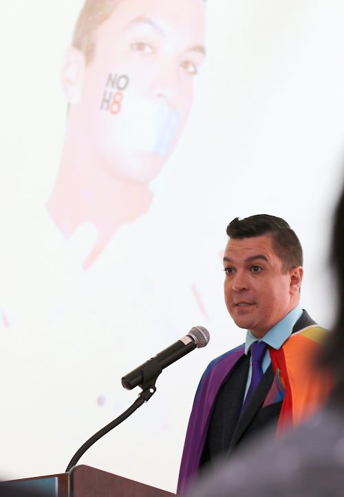 At the age of 30, the Michigan native began his educational journey at PCC in 2011. But in one of his classes he was being bullied for being gay.