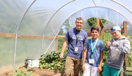 The middle school students got tours of Sylvania's Learning Garden.