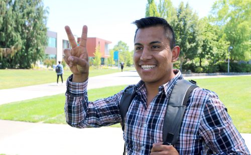 Facilities Management Services (FMS) prioritizes ensuring that buildings and HVAC systems are comfortable for students like Ivan Hernandez.