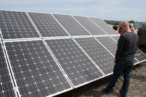 Rock Creek Campus' solar array provides sustainable power to the campus.