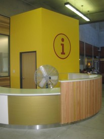 New information desk at Sylvania Campus.