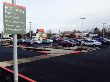 The newly paved and striped parking Lot B is now open for business at Southeast Campus. 